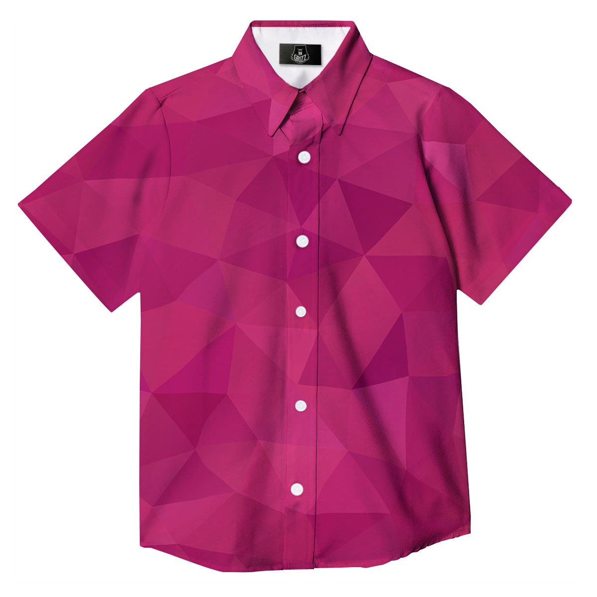 Geometric Square Pink Print Pattern Button Up Shirt-grizzshop