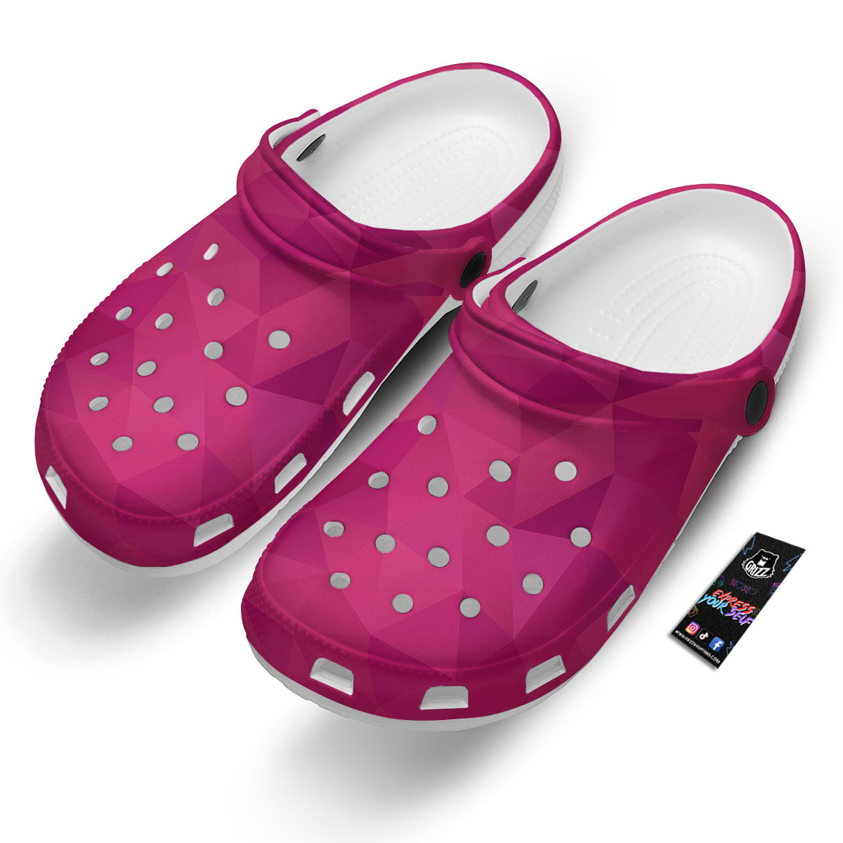 Geometric Square Pink Print Pattern Clog-grizzshop