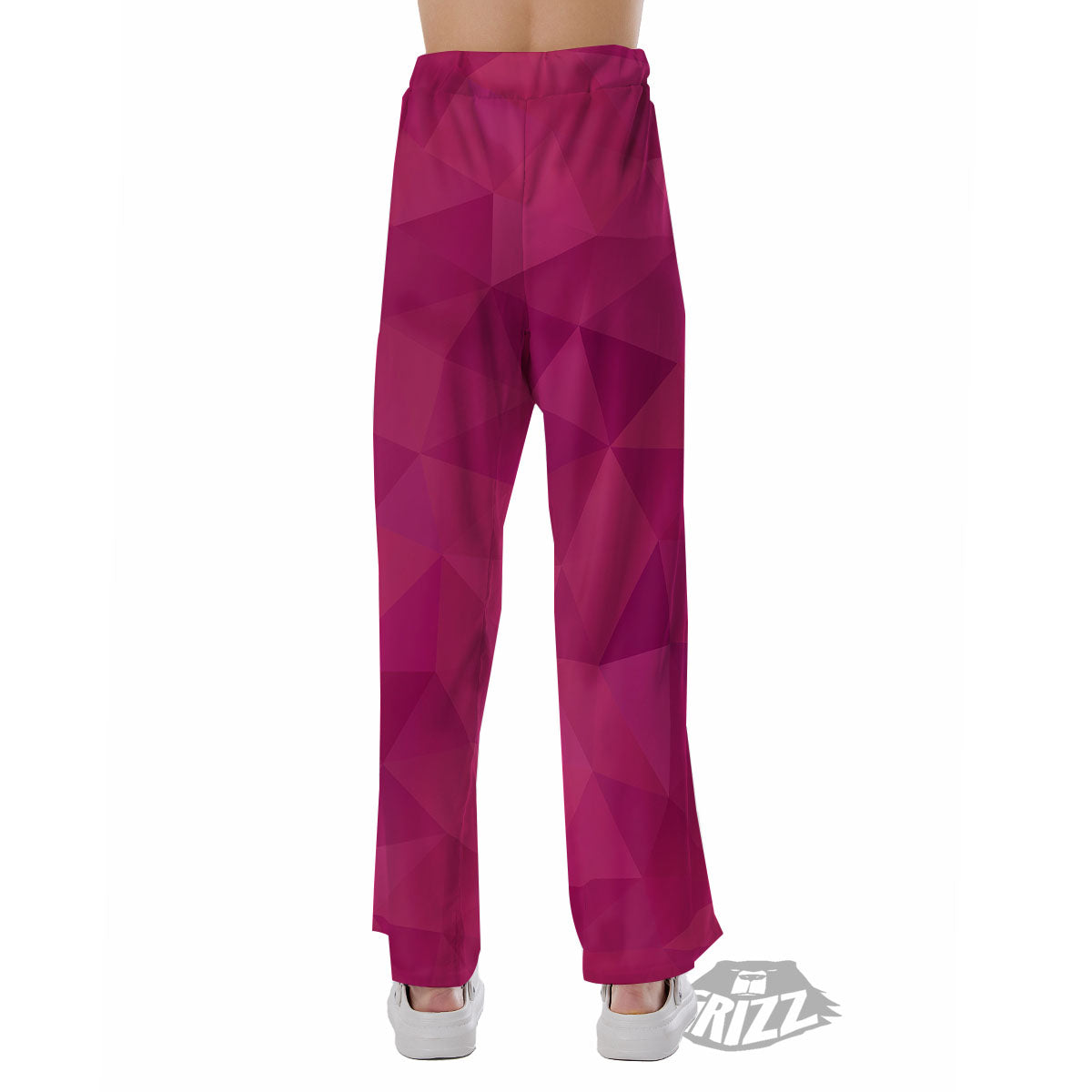 Geometric Square Pink Print Pattern Pajama Pants-grizzshop
