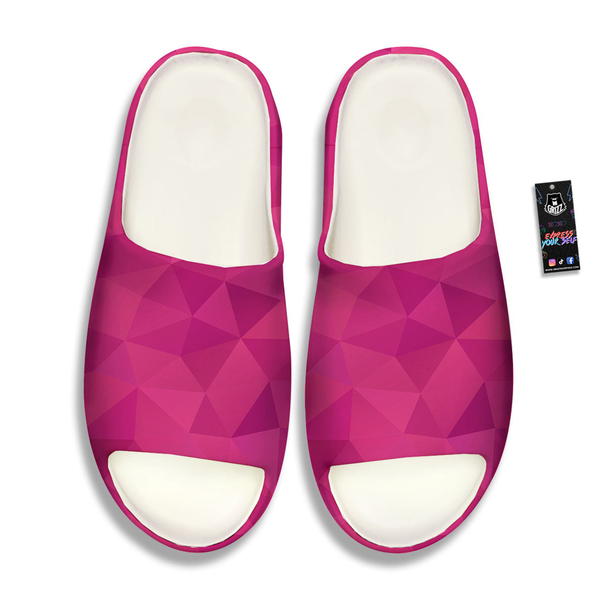 Geometric Square Pink Print Pattern Sandals-grizzshop
