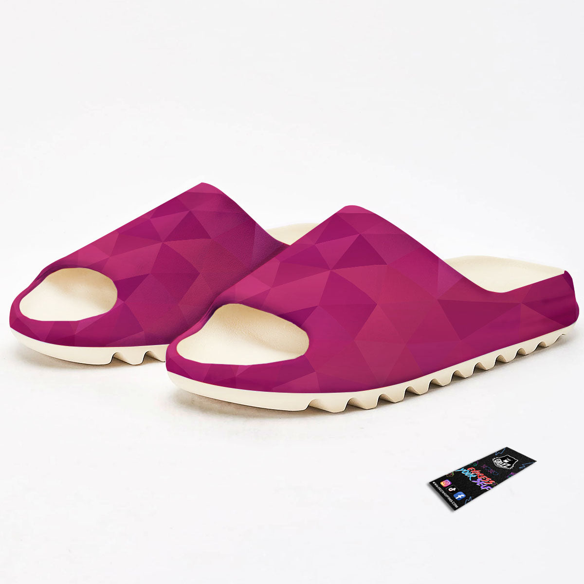 Geometric Square Pink Print Pattern Sandals-grizzshop