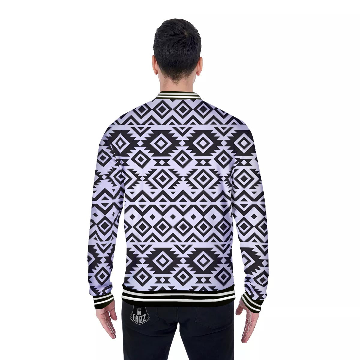 Geometric Tribal Aztec Print Pattern Baseball Jacket-grizzshop