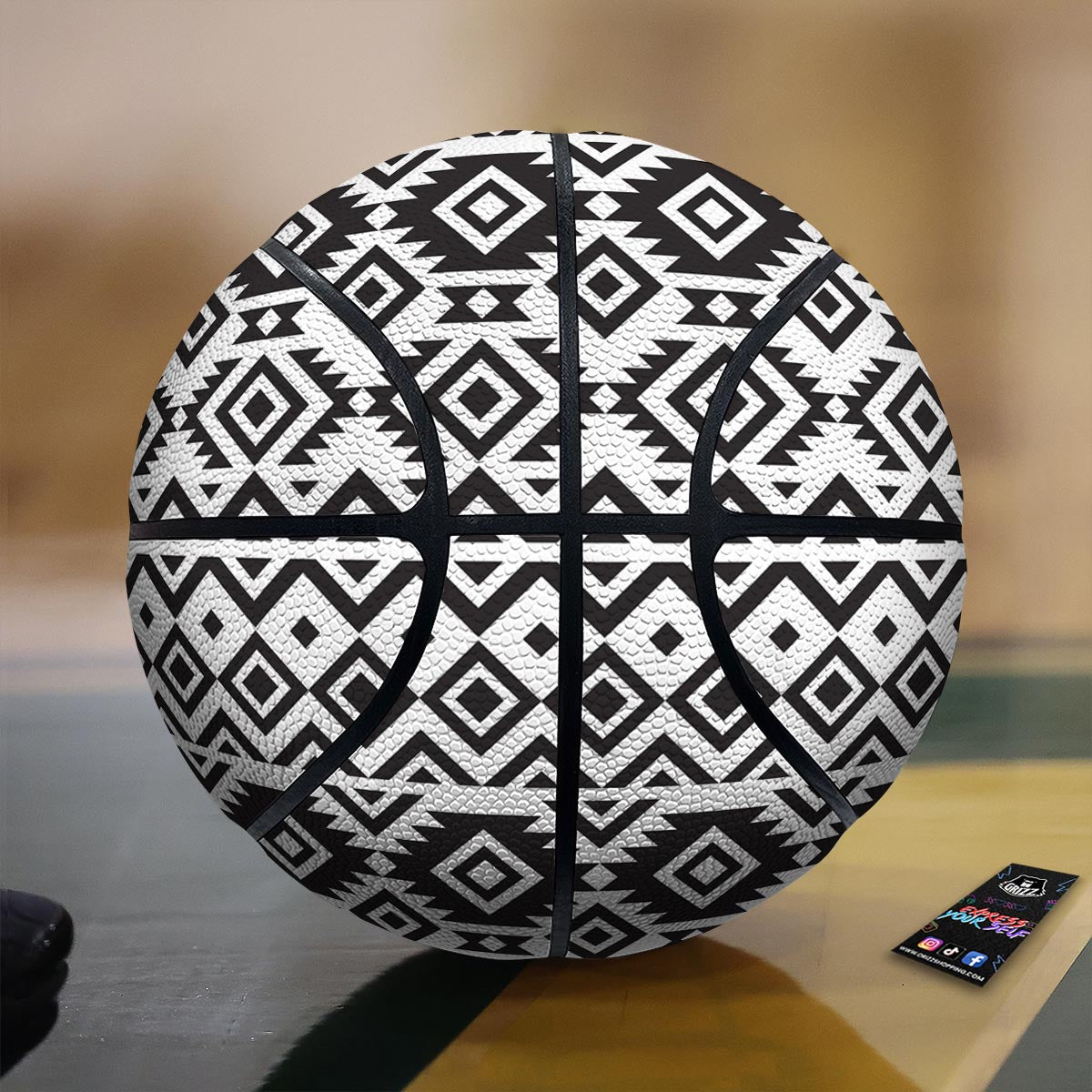 Geometric Tribal Aztec Print Pattern Basketball