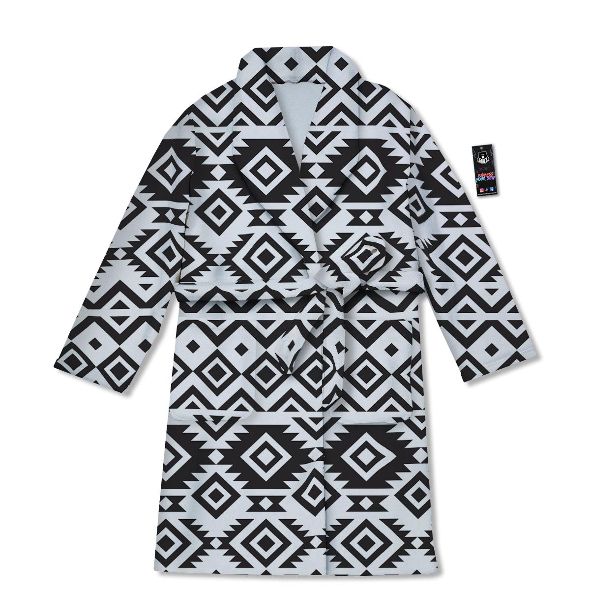 Geometric Tribal Aztec Print Pattern Bathrobe-grizzshop