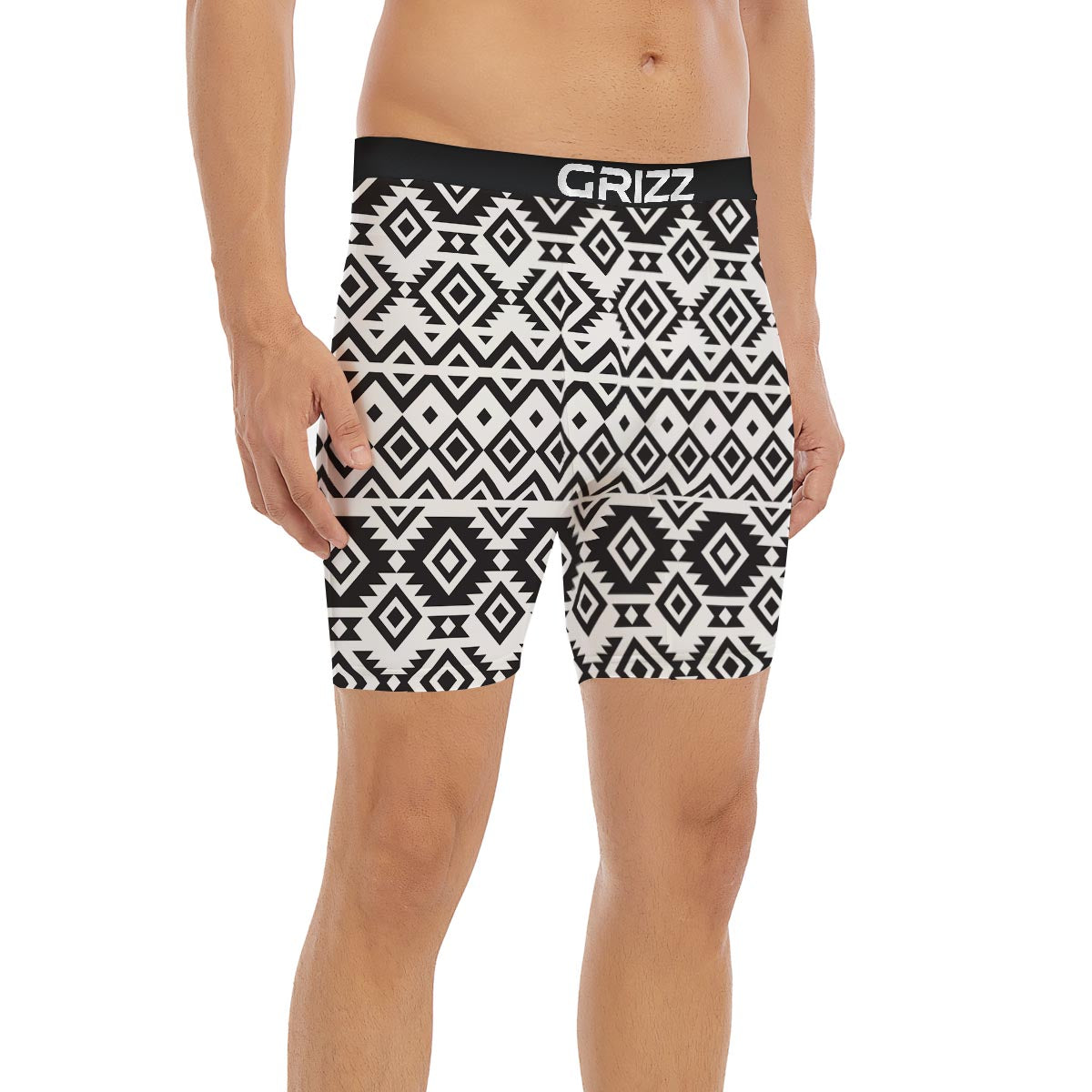 Geometric Tribal Aztec Print Pattern Boxer Briefs-grizzshop