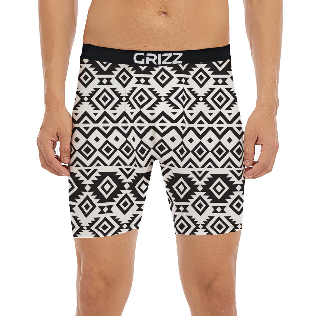 Geometric Tribal Aztec Print Pattern Boxer Briefs-grizzshop