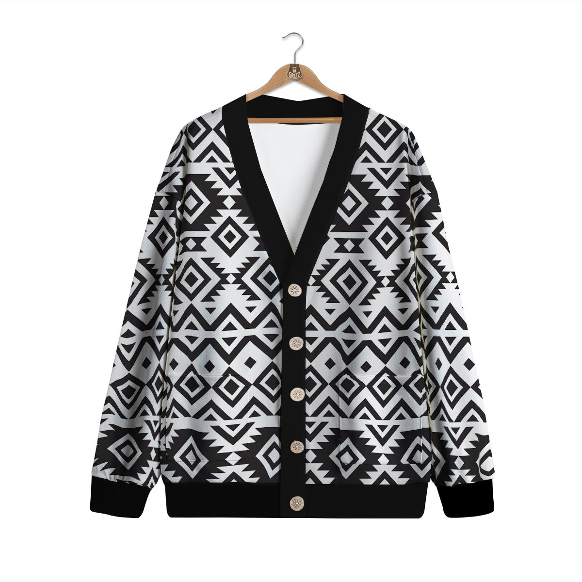 Geometric Tribal Aztec Print Pattern Cardigan-grizzshop