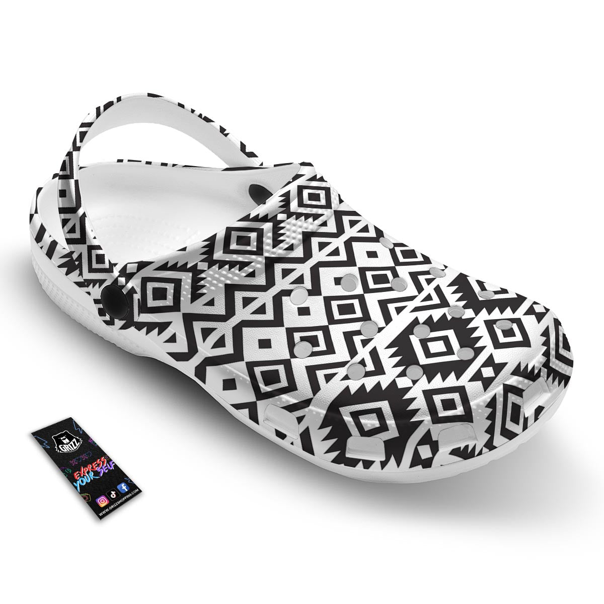 Geometric Tribal Aztec Print Pattern Clog-grizzshop