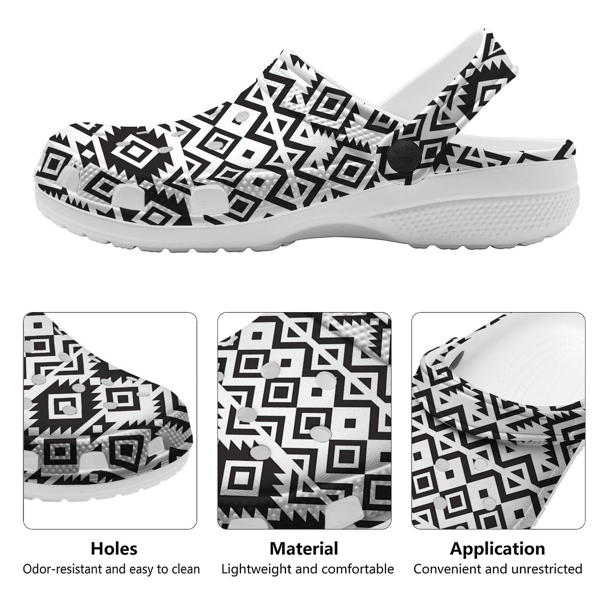 Geometric Tribal Aztec Print Pattern Clog-grizzshop