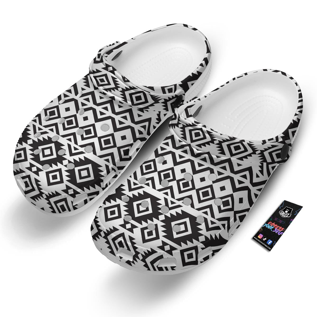 Geometric Tribal Aztec Print Pattern Clog-grizzshop