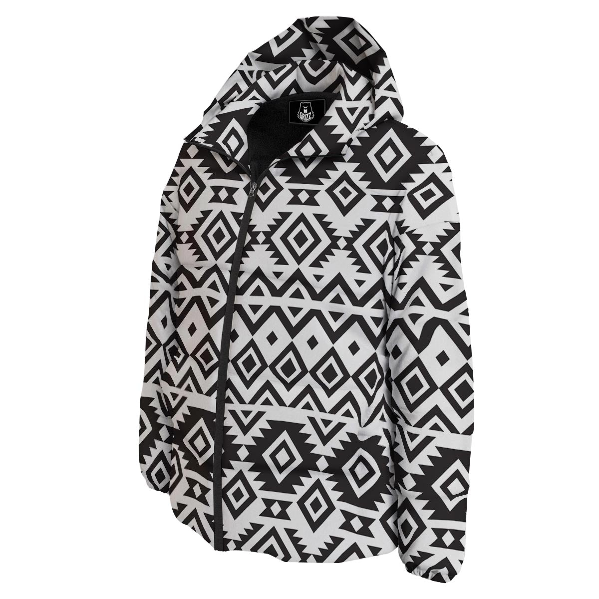 Geometric Tribal Aztec Print Pattern Down Jacket-grizzshop