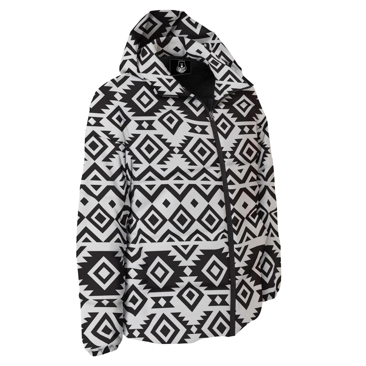 Geometric Tribal Aztec Print Pattern Down Jacket-grizzshop