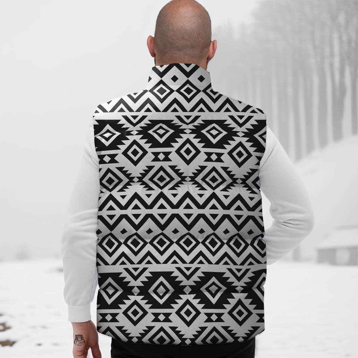 Geometric Tribal Aztec Print Pattern Down Vest