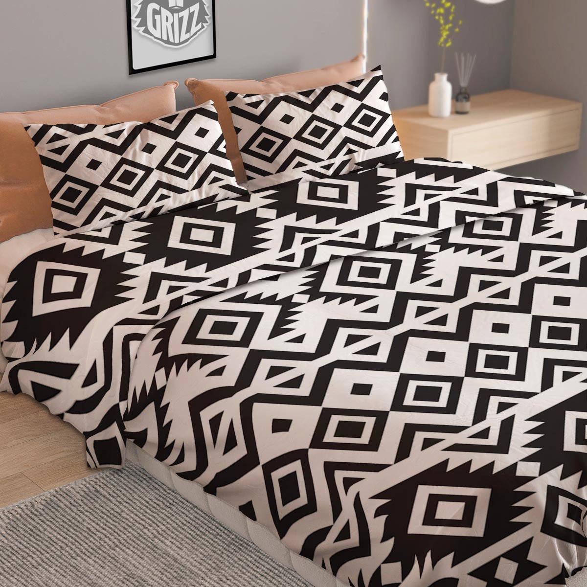 Geometric Tribal Aztec Print Pattern Duvet Cover Bedding Set