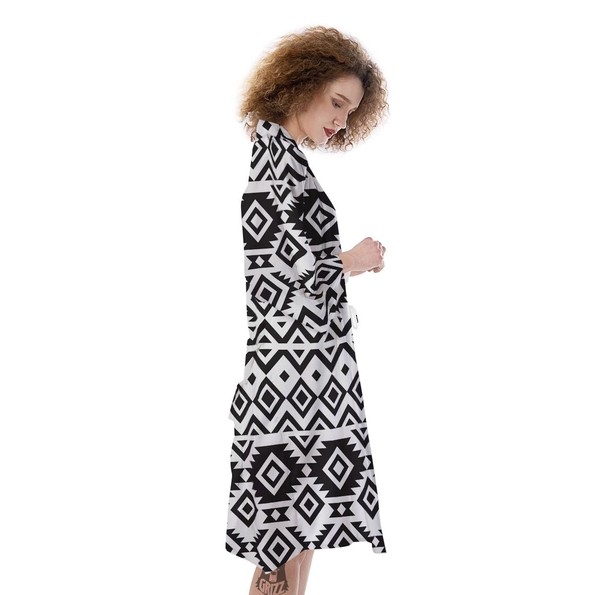 Geometric Tribal Aztec Print Pattern Kimono-grizzshop