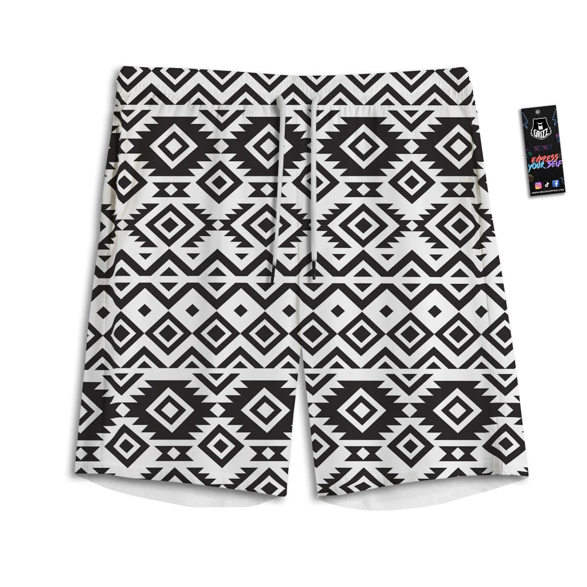 Geometric Tribal Aztec Print Pattern Men's Athletic Shorts