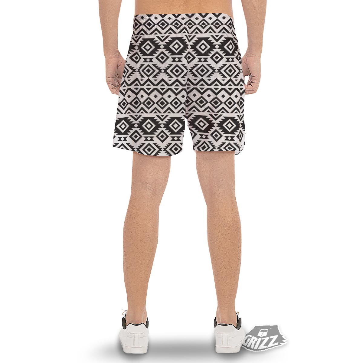 Geometric Tribal Aztec Print Pattern Men's Gym Shorts-grizzshop