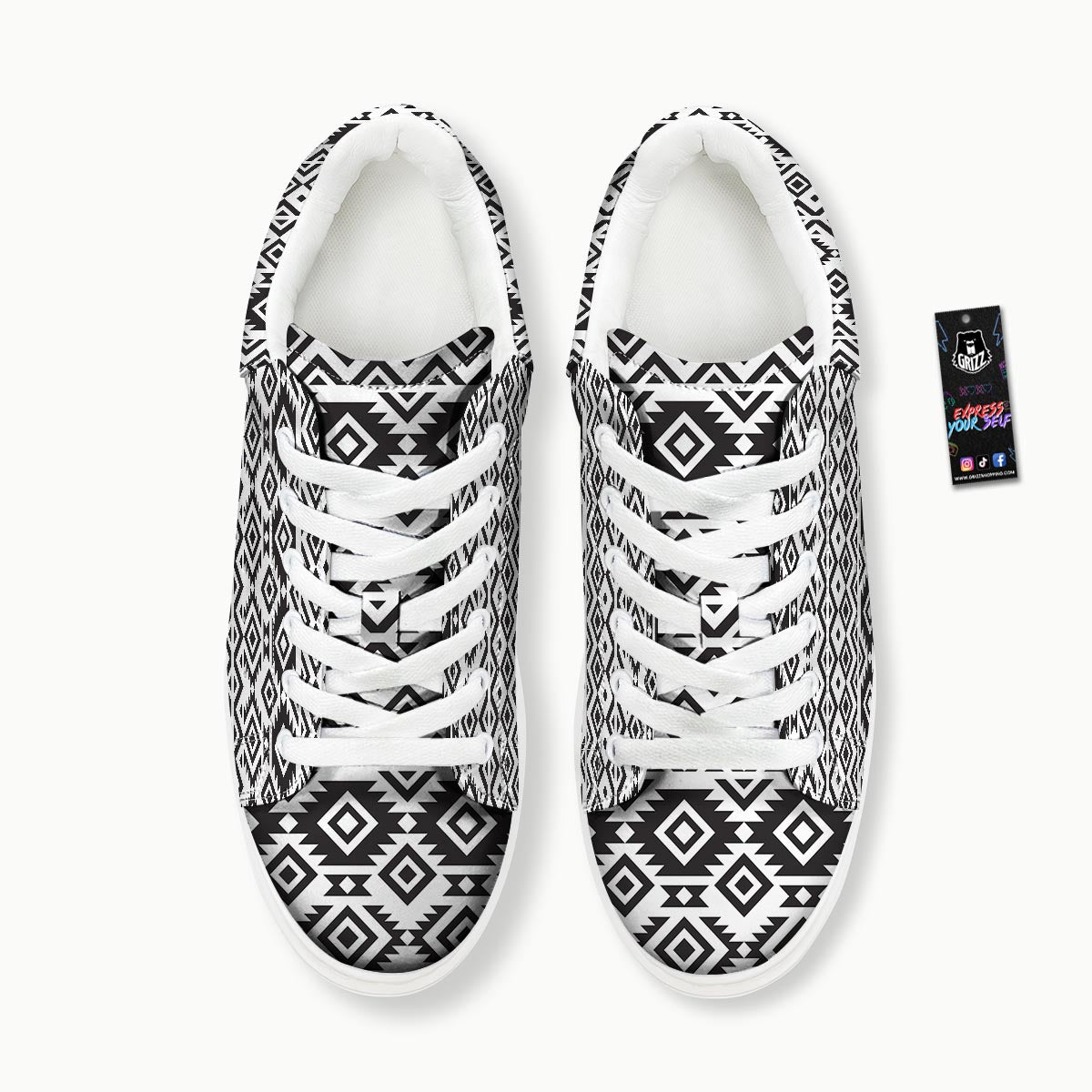 Geometric Tribal Aztec Print Pattern Platform Shoes-grizzshop