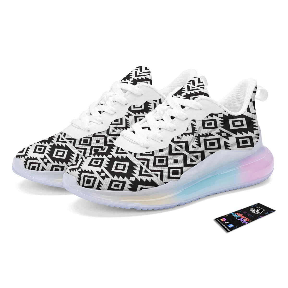 Geometric Tribal Aztec Print Pattern Running Sneakers-grizzshop