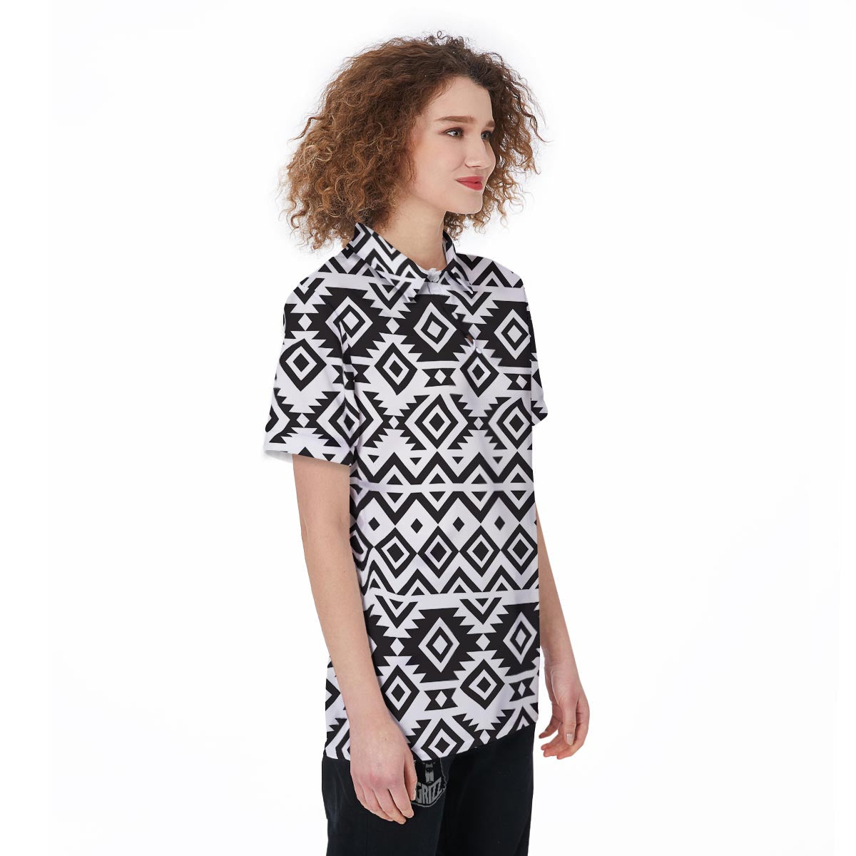 Geometric Tribal Aztec Print Pattern Women's Golf Shirts-grizzshop