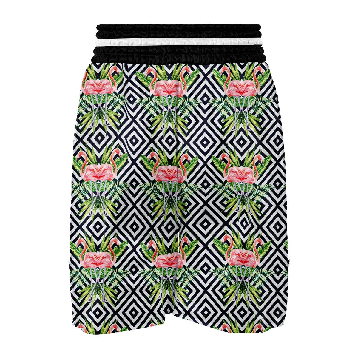 Geometric Tropical Flamingo Boxing Shorts-grizzshop