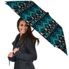 Geometric Turquoise Aztec Print Pattern Umbrella-grizzshop