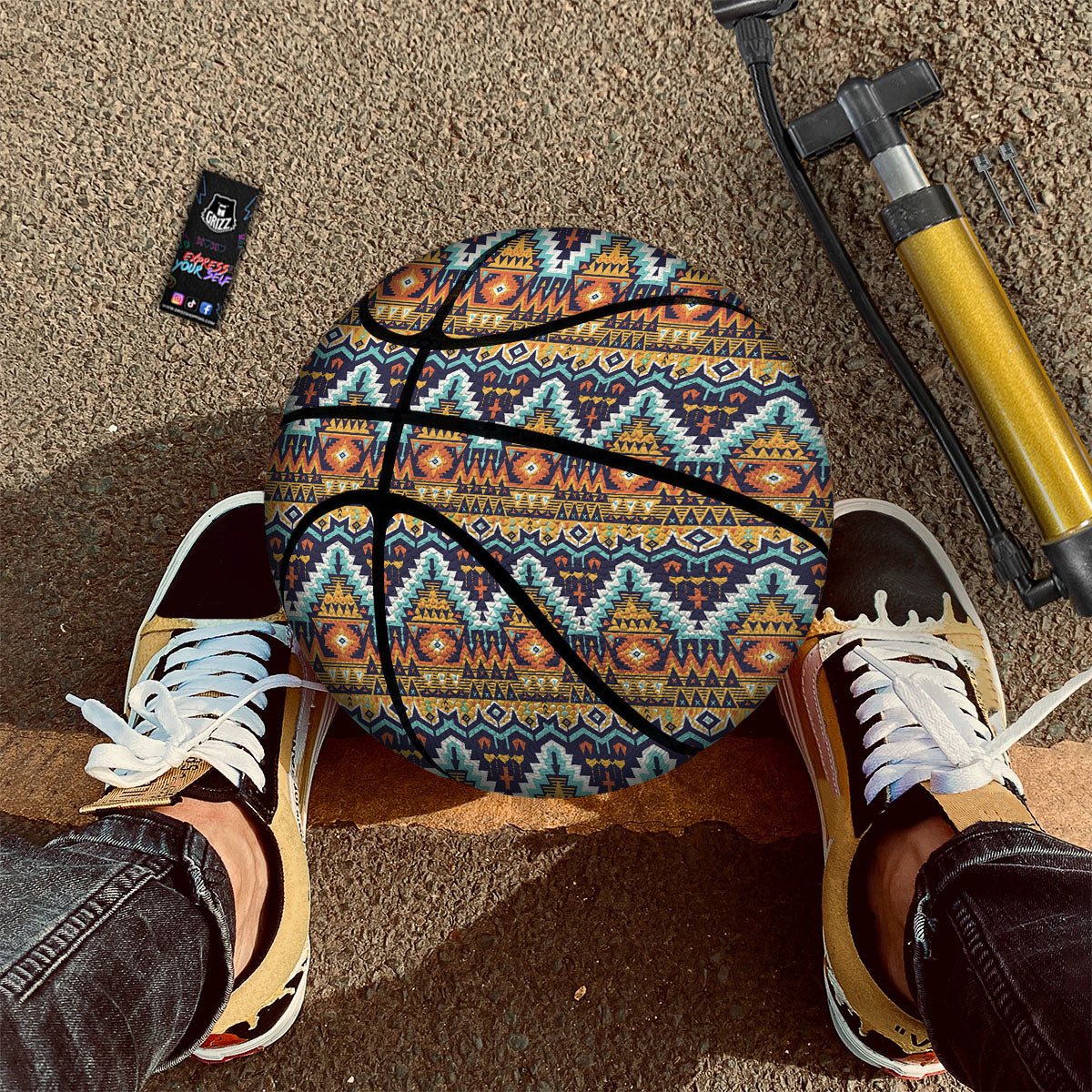 Geometric Navajo Print Pattern Basketball