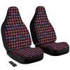 Geometrical Houndstooth And Paisley Print Pattern Car Seat Covers-grizzshop