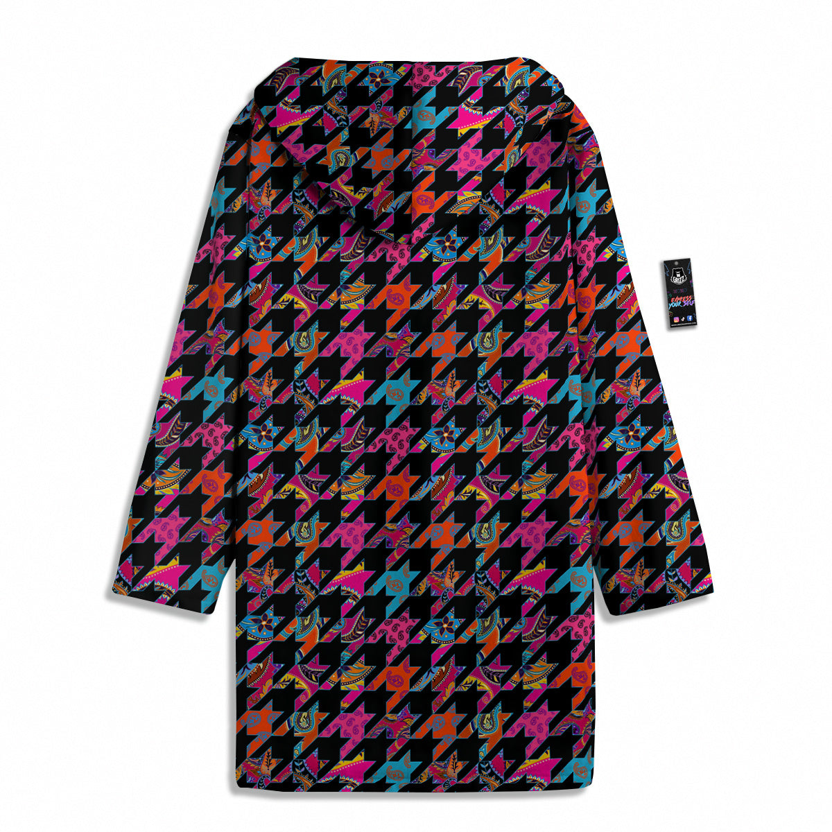 Geometrical Houndstooth And Paisley Print Pattern Men's Windbreaker Jacket-grizzshop