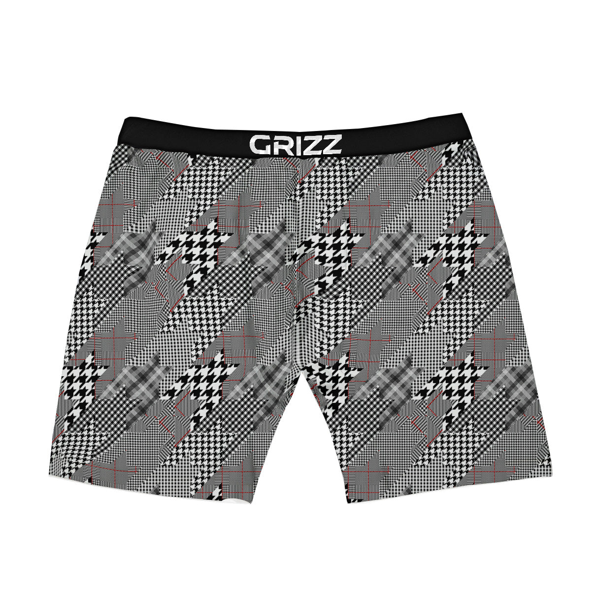 Geometrical Houndstooth Patchwork Print Pattern Boxer Briefs-grizzshop