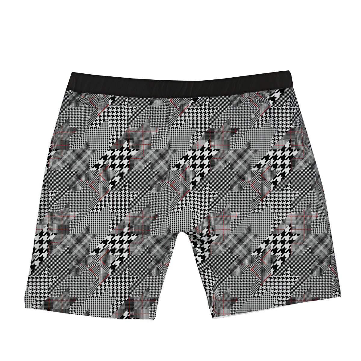 Geometrical Houndstooth Patchwork Print Pattern Boxer Briefs-grizzshop