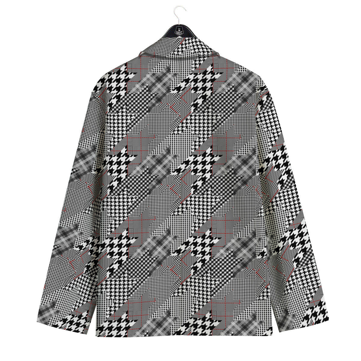 Geometrical Houndstooth Patchwork Print Pattern Men's Sport Coat-grizzshop