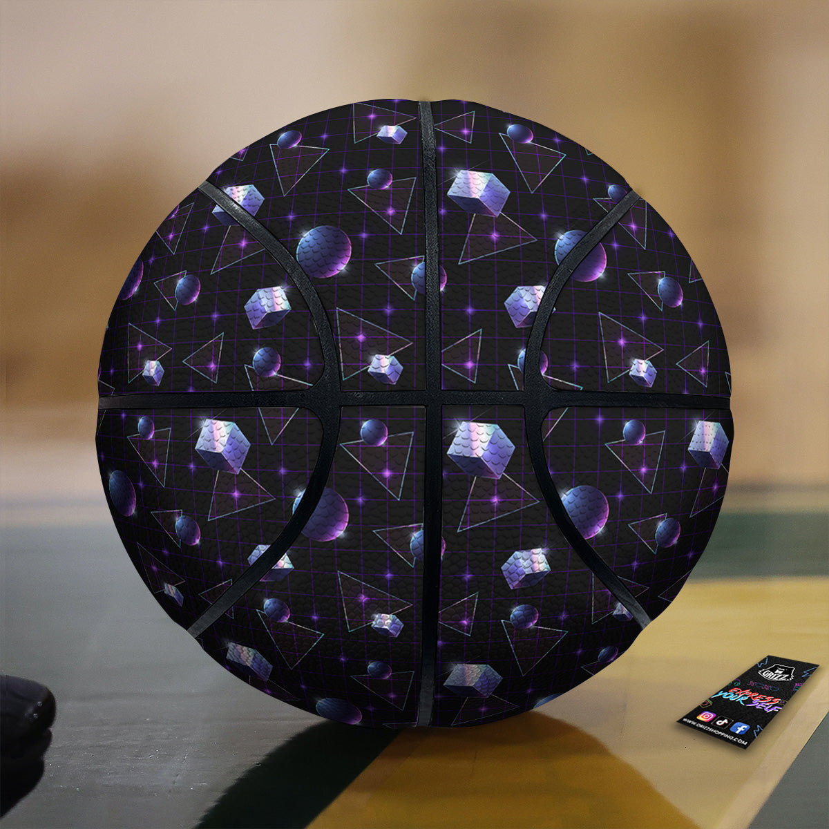 Geometry 80's Style Print Pattern Basketball-grizzshop