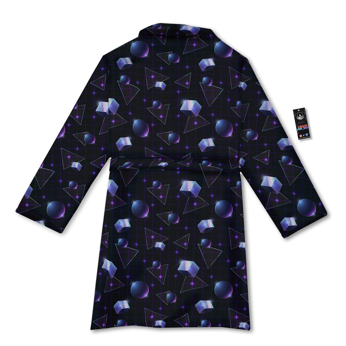 Geometry 80's Style Print Pattern Bathrobe-grizzshop