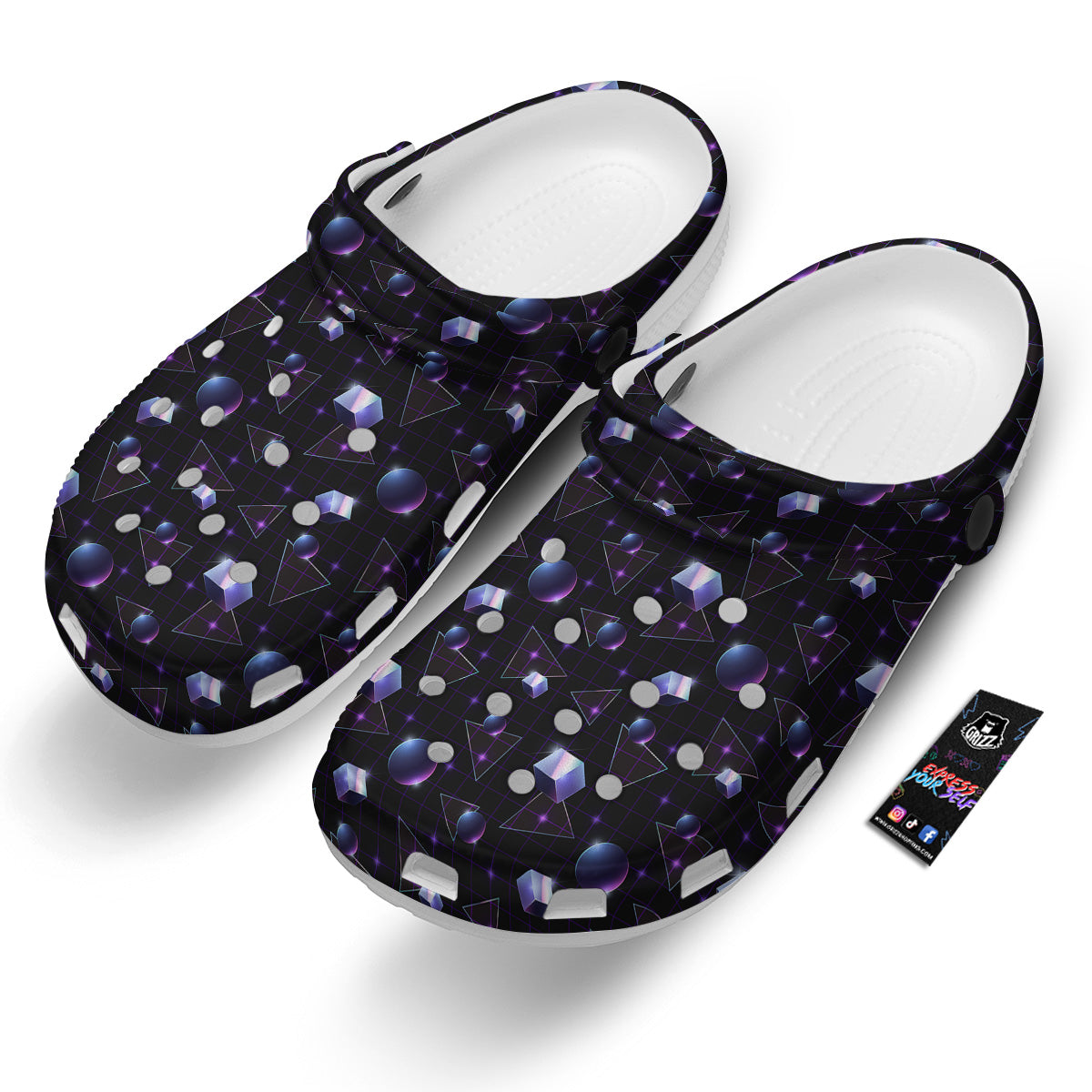 Geometry 80's Style Print Pattern Clog-grizzshop