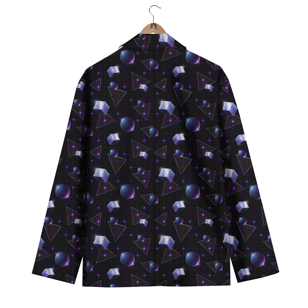 Geometry 80's Style Print Pattern Men's Blazer-grizzshop