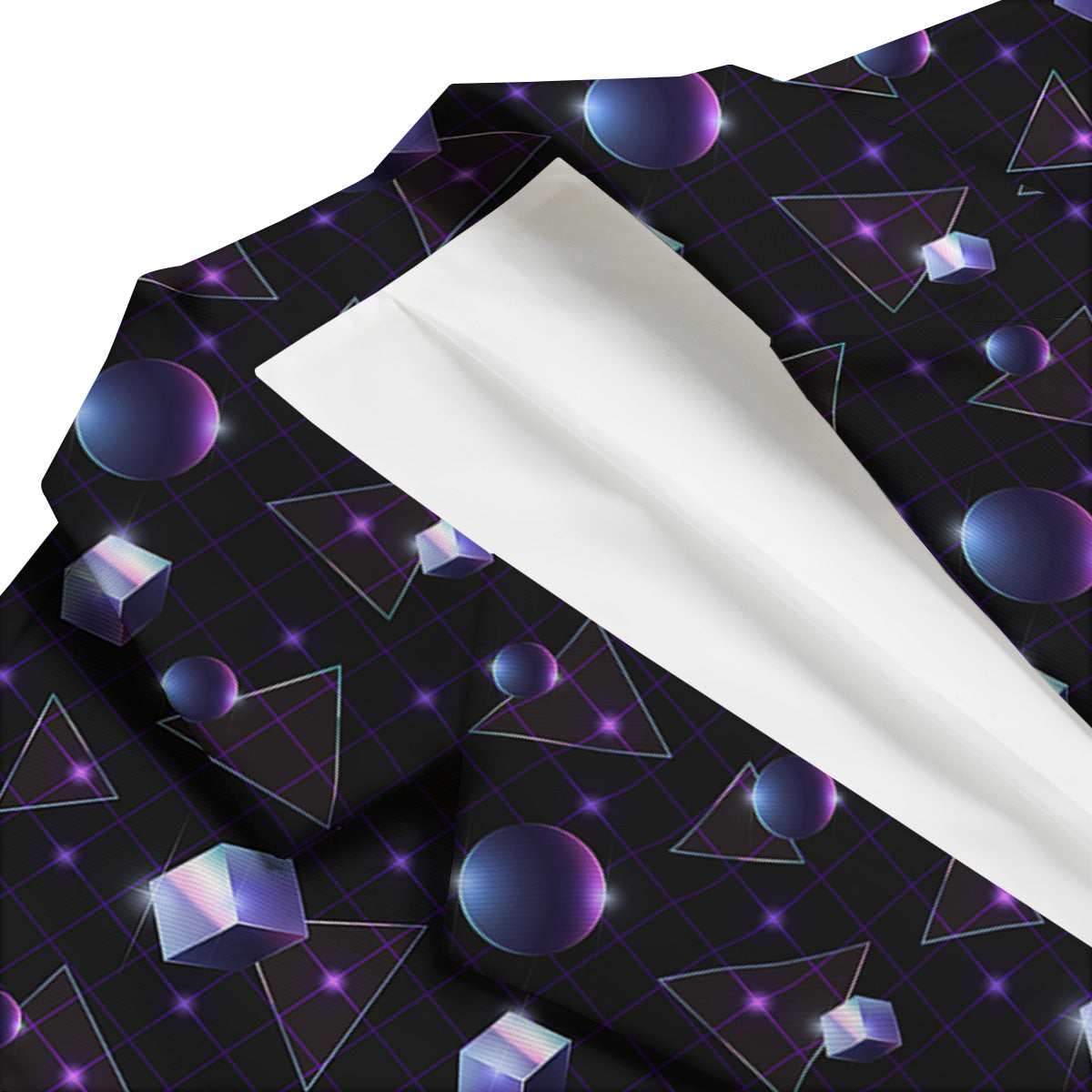 Geometry 80's Style Print Pattern Men's Blazer-grizzshop