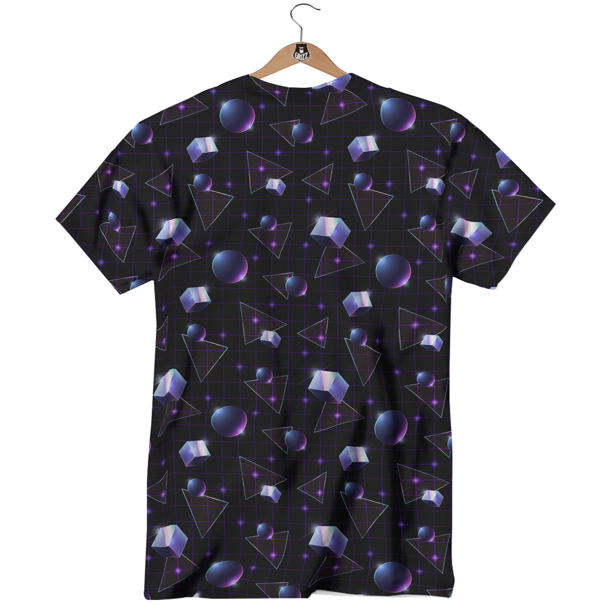Geometry 80's Style Print Pattern T-Shirt-grizzshop
