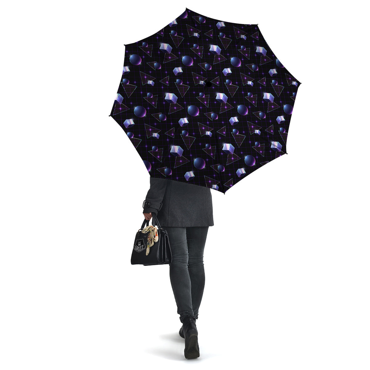 Geometry 80's Style Print Pattern Umbrella-grizzshop