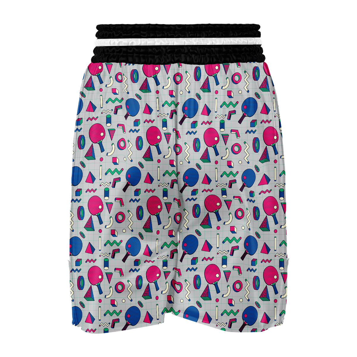 Geometry Pingpong Print Pattern Boxing Shorts-grizzshop