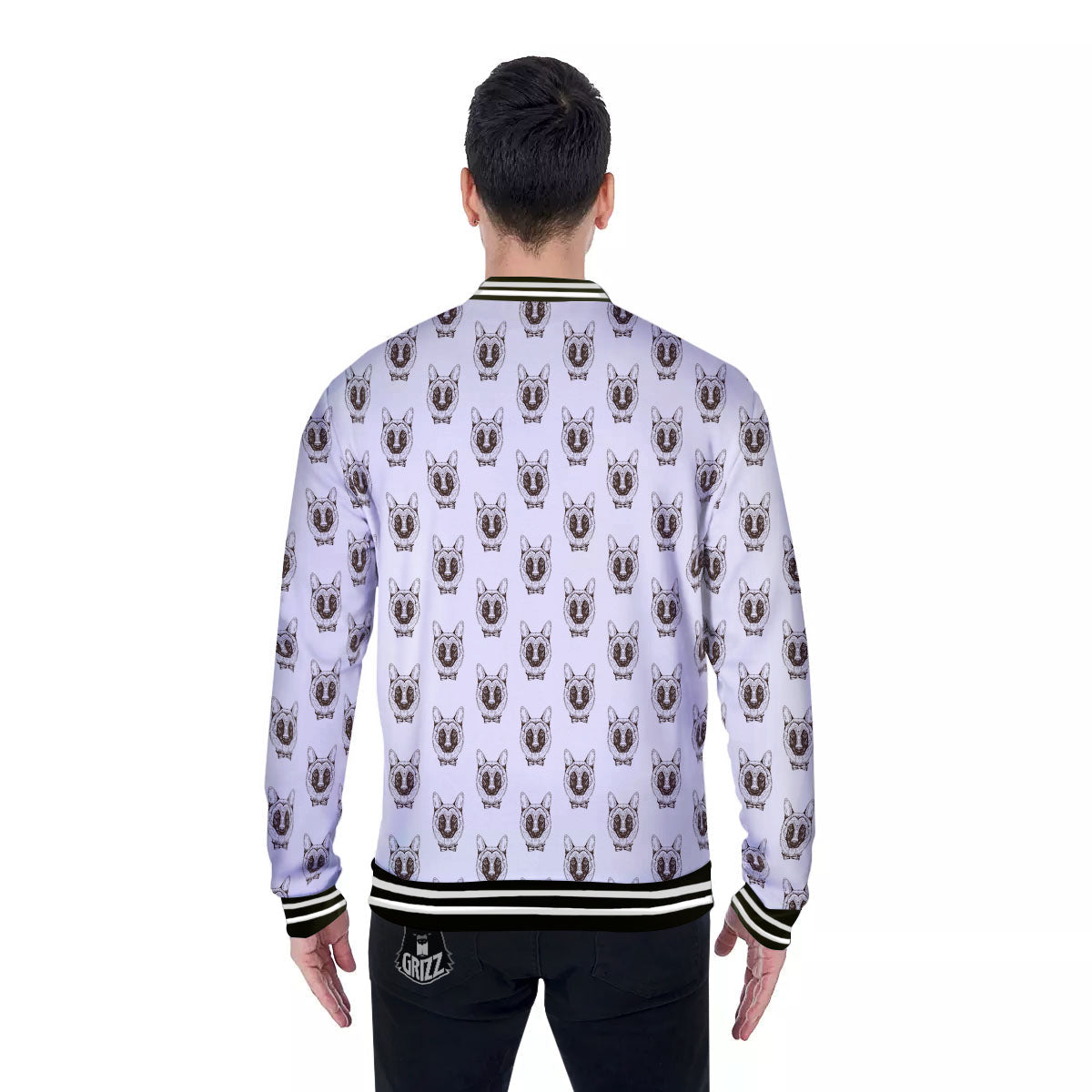 German Shepherd Drawing Print Pattern Baseball Jacket-grizzshop