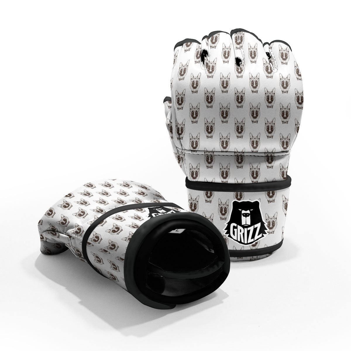 German Shepherd Drawing Print Pattern MMA Gloves-grizzshop