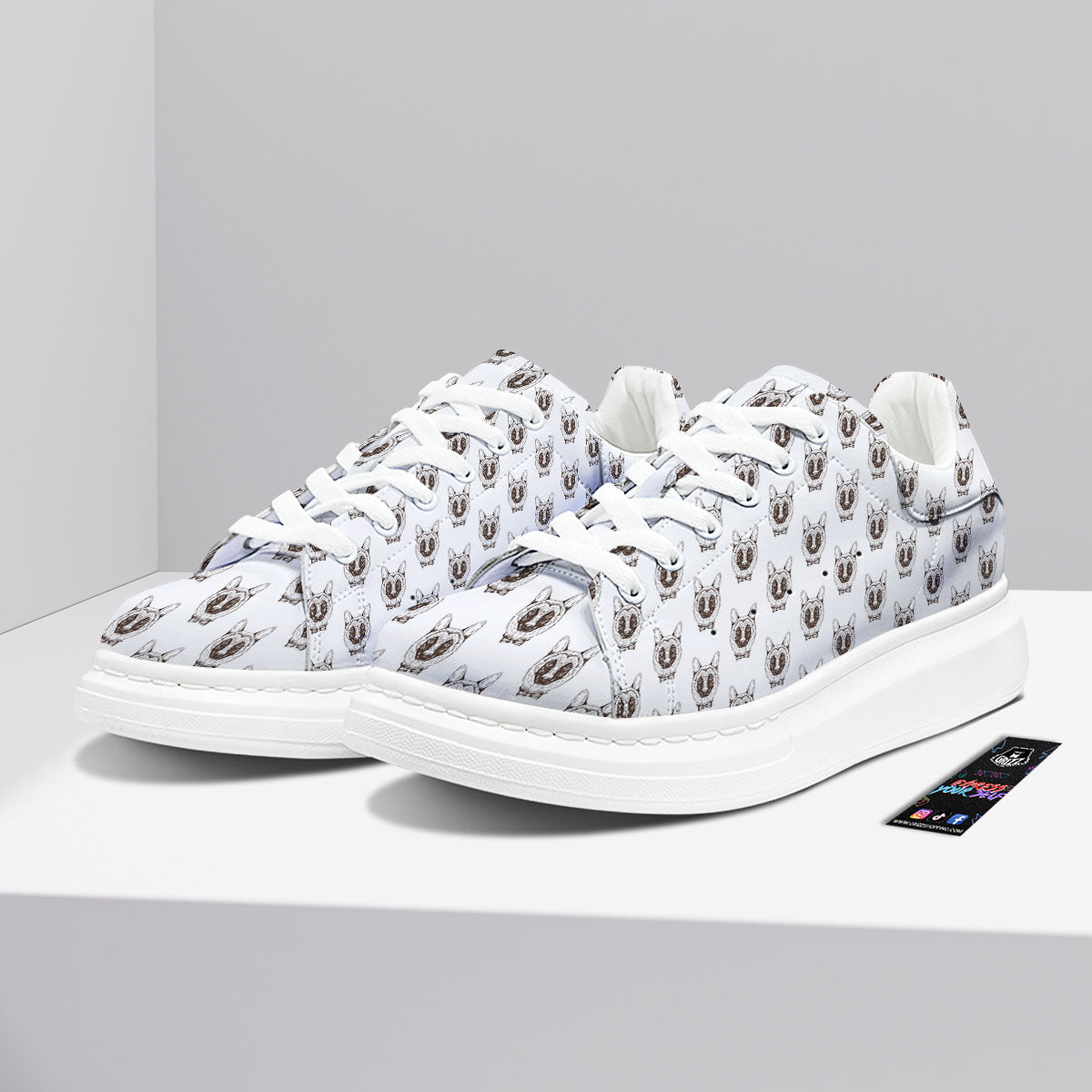 German Shepherd Drawing Print Pattern Platform Shoes-grizzshop