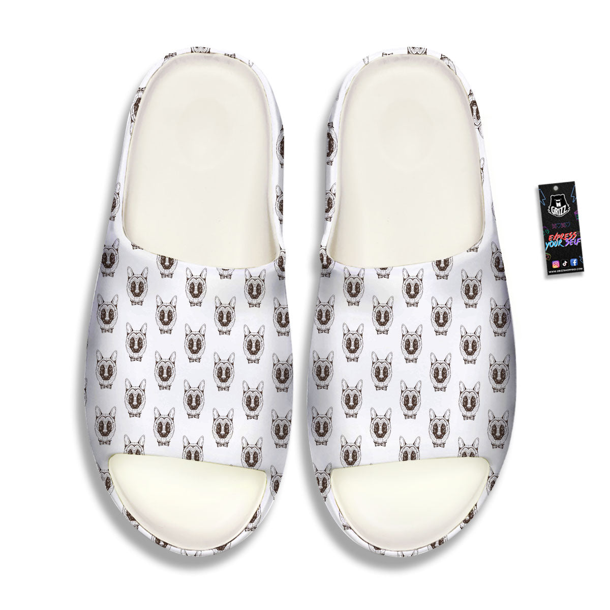German Shepherd Drawing Print Pattern Sandals-grizzshop
