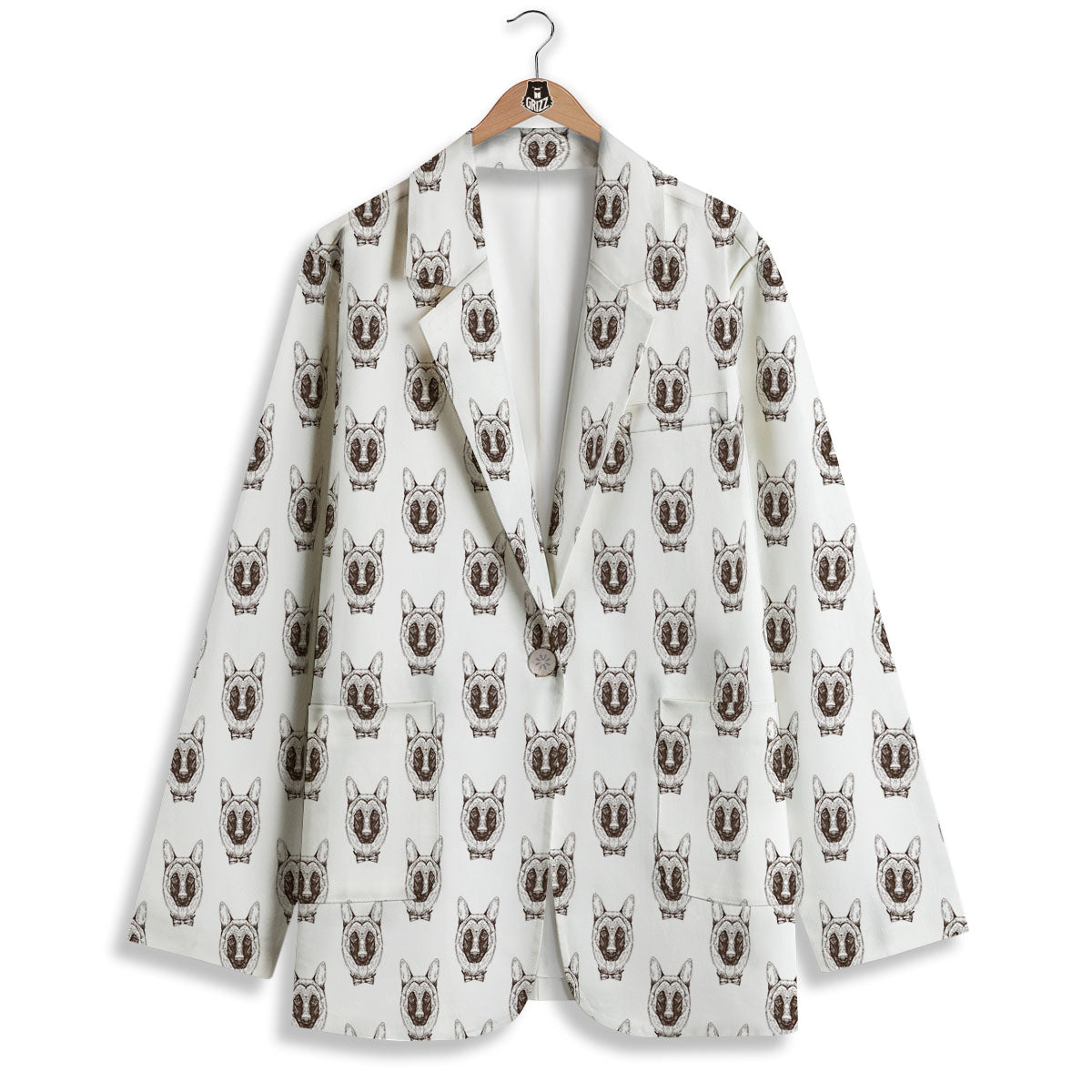 German Shepherd Drawing Print Pattern Women's Blazer-grizzshop