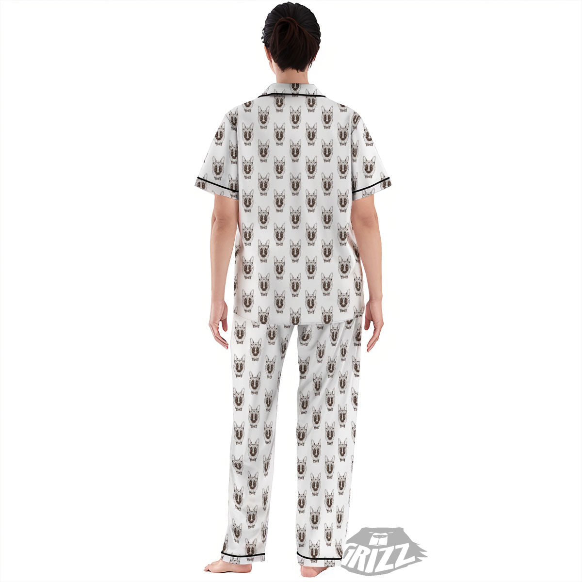 German Shepherd Drawing Print Pattern Women's Pajamas Set-grizzshop