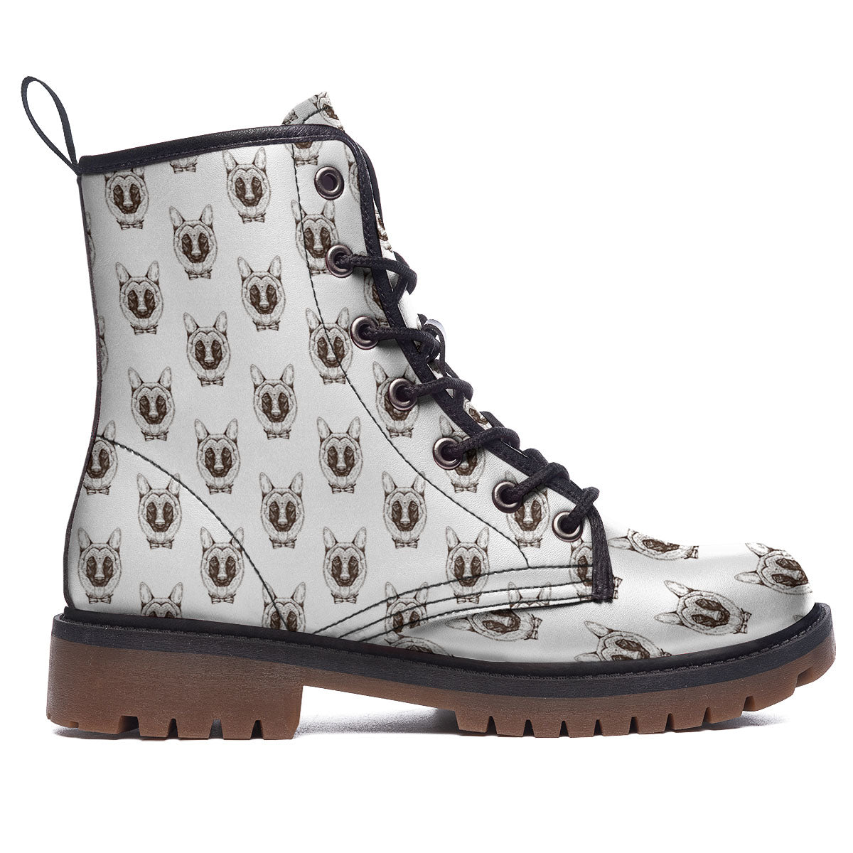 German Shepherd Drawing Print Pattern Work Boots-grizzshop