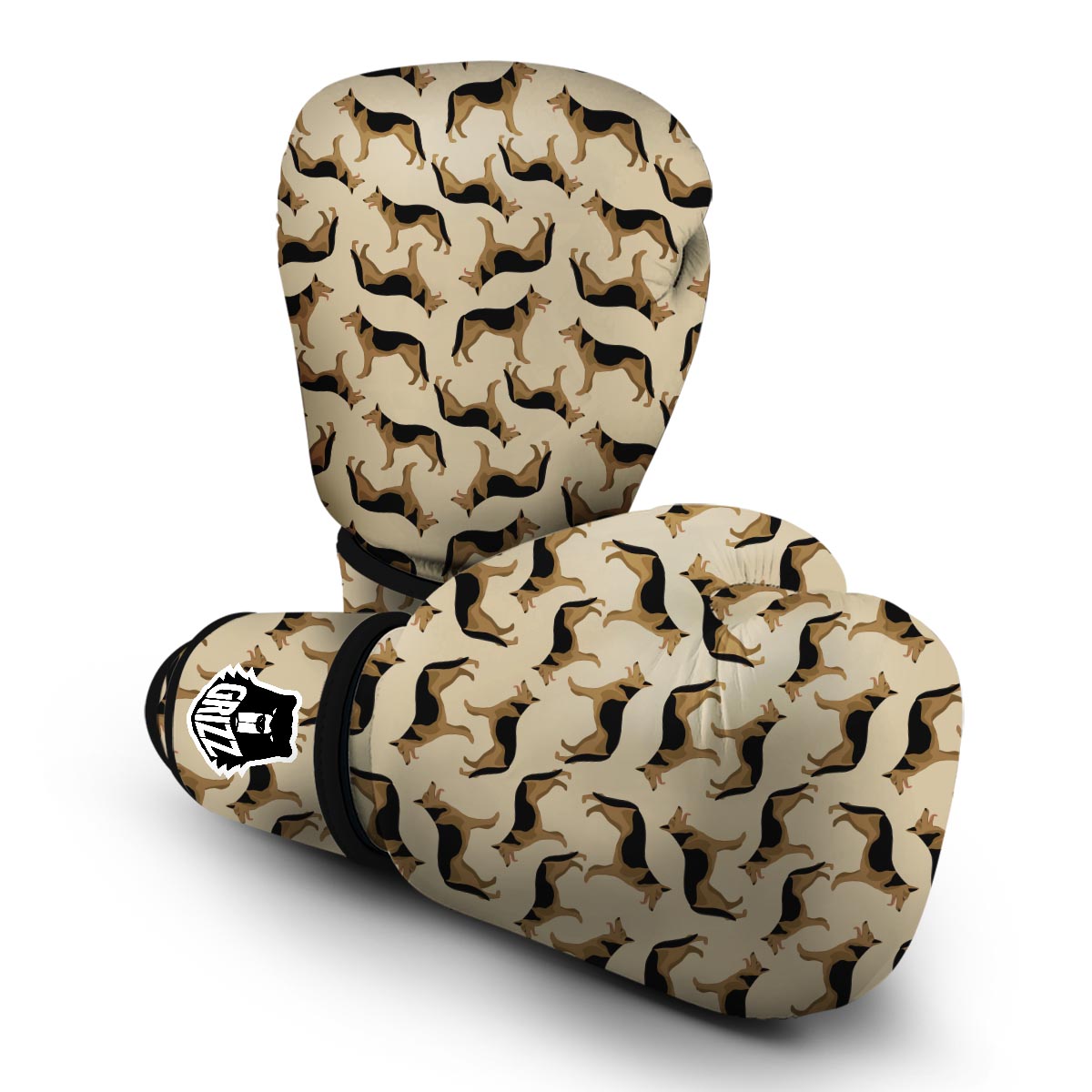 German Shepherd Pattern Print Boxing Gloves-grizzshop