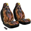 German Shepherd Portrait Vintage Print Car Seat Covers-grizzshop