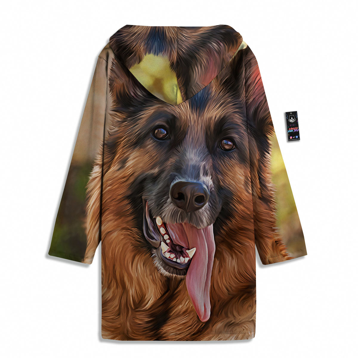 German Shepherd Portrait Vintage Print Men's Windbreaker Jacket-grizzshop